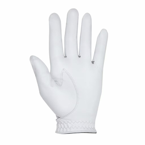 <b>White</b> Women's & Men Left-Handed Golf Gloves with Custom Logo Magnetic Ball <b>Marker</b> Real Cabretta Leather Breathable Sports Gloves - Product Image 2