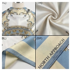 NORTH APPROACH Women's <b>Square</b> <b>Silk</b> <b>Scarf</b> Elegant Floral Print Multi-Functional Fashion Accessory All Seasons - Product Image 4