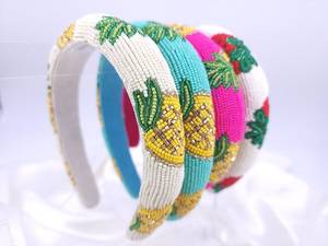 Diadema de Cuentas Personalizada, Banda para el Cabello Bordada a Mano con Cuentas de Semillas, Accesorio para el Cabello para Mujeres, para Fiestas y Bodas - Product Image 1