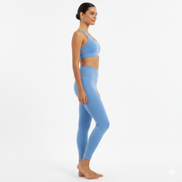 Ensemble de yoga grande taille en nylon et élasthanne pour femme, avec soutien-gorge de sport sans couture et leggings taille haute à séchage rapide, 2 pièces