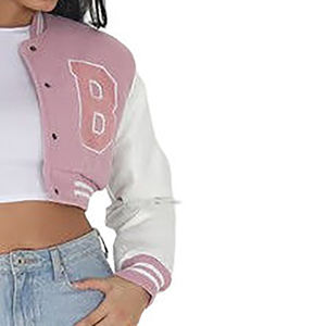 Chaqueta Varsity Personalizada de Fábrica para Mujer, 100% Lana, Estilo Urbano, Bordado Chenille, Chaqueta Corta de Béisbol para Hombre - Product Image 3