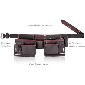 Ceinture multi-outils avec poches pour outils et équipements, organisateur de travail en cuir noir pour mécaniciens et projets de bricolage - Product Image 4
