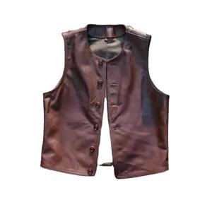 Customized Slim Fit Casual Genuine Cowhide <b>Leather</b> Vest Breathable Top Layer <b>Sleeveless</b> <b>Jacket</b> for Spring Autumn Winter Use - Product Image 2