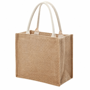 Premium Natural Jute Tote <b>Bag</b> with Soft Cotton Rope Handles Reusable Eco Friendly Shopping Grocery Beach Travel Carry <b>Bag</b> - Product Image 1