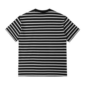 Camiseta de Punto de Manga Corta con Cuello Redondo para Hombre, Color Blanco y Negro, Corte Regular, Informal, de Algodón, 320 g, Teñido Liso, KATBROS INDUSTRY - Product Image 2