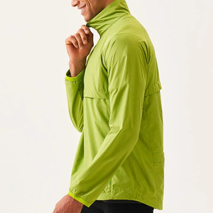 เสื้อแจ็คเก็ตผู้ชายสีเขียวแบบซิปครึ่งตัว ผ้าซอฟต์เชลล์ กันน้ำ กันลม โพลีเอสเตอร์ สำหรับกิจกรรมกลางแจ้ง ทรงปกติ ใส่ได้ทุกฤดู - Product Image 5