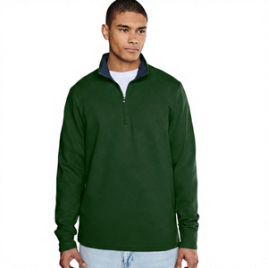 OEM Wholesale Top Trending Sweatshirt Men's <b>Shirt</b> Quarter <b>Zip</b> Fleece Pullover Regular Fit Solid Color Casual Sweatshirt - Product Image 4
