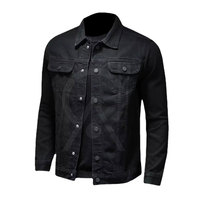 Veste en jean pour homme de haute qualité, surdimensionnée, avec logo sur le devant, respirante, écologique, 100% coton, décontractée, légère, pour l'extérieur