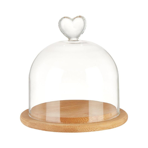 Base Redonda de Madera para Pastel con Cúpula de Cristal, Reutilizable, para Exhibición de Postres en el Hogar, Eventos de Panadería, Hecho a Mano, en Oferta - Product Image 5