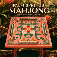 Tapis de jeu de poker Mahjong coloré Lucky Tiles Original Design Palm Springs Botanical Club, 33 pouces, néoprène, résistant à l'eau