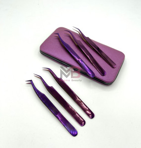 Nouvel ensemble de 6 pinces à cils durables en acier inoxydable avec pointe fine pour extensions de cils - Product Image 6