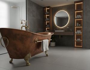 Baignoire autoportante traditionnelle en cuivre pour intérieurs d'inspiration spa, avec une beauté artisanale de baignoire en cuivre. - Product Image 3