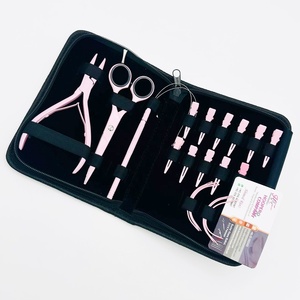 Nouveautés : Kit d'outils professionnels en acier inoxydable or rose pour extensions de cheveux micro-anneaux, avec logo personnalisé - Product Image 1