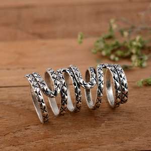 Handmade 925 Sterling Silver <b>Full</b> <b>Finger</b> Armor <b>Ring</b> Adjustable Statement Jewelry - Product Image 1