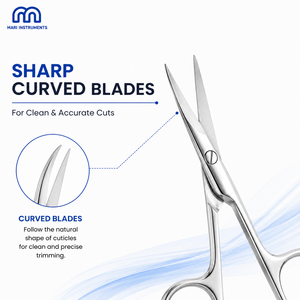 Premium Quality Precision Curved Nail <b>Cuticle</b> <b>Scissors</b> Sharp Right-Handed Stainless Steel Professional Manicure Pedicure - Product Image 3