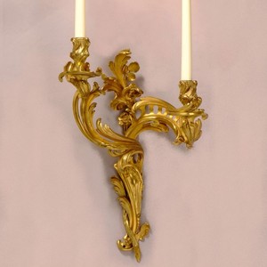 Applique murale dorée antique vintage, style baroque orné, pour chandelier, idéale pour palais, villa, hôtel, salon, éclairage décoratif - Product Image 3