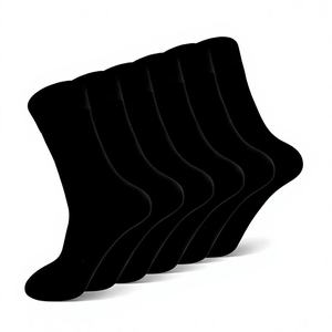 Custom Crew Knitted Compression <b>Socks</b> <b>Orange</b> Black Cotton Breathable Sweat-Absorbent Logo on Cuff for Adults Basketball Autumn - Product Image 4