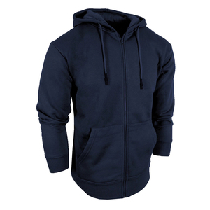 Vente en gros – Sweat à capuche zippé pour homme en molleton 100 % coton de qualité supérieure, couleur unie, avec logo personnalisé, chaud pour l'hiver - Product Image 1