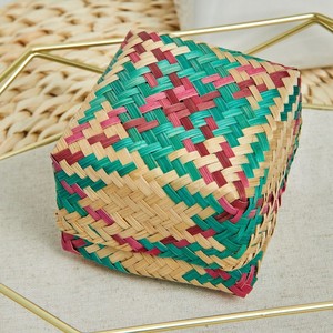Custom made <b>bamboo</b> box luxury jewelry display <b>container</b> with lid premium quality natural weaved boxes - Product Image 4