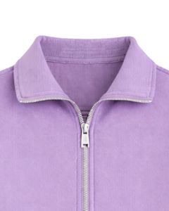 Sudadera corta de forro polar naranja quemado con cremallera completa para mujer, cuello polo, bolsillos delanteros, dobladillo con cordón ajustable, estilo casual y cálido para streetwear. - Product Image 4