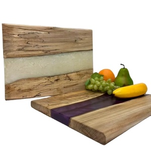 Planche à charcuterie en bois d'olivier faite à la main de qualité supérieure avec incrustation de rivière en résine grande planche à découper de cuisine décorative et fonctionnelle - Product Image 1