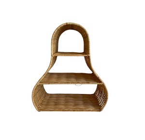 Bell Shaped Rattan <b>wall</b>-<b>mounted</b> <b>shelf</b> for kids Woven Floating Storage Rack Boho Nursery <b>Wall</b> Decor Storage Display <b>Shelf</b> Pack - Product Image 1
