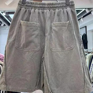 กางเกงขาสั้นทรงโอเวอร์ไซส์ผ้าฝ้ายเฟรนช์เทอร์รี่ฟอกสีแบบขายส่ง - Product Image 4