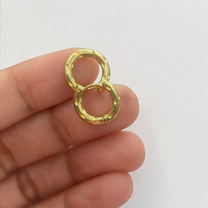 18K Gold Plated Brass Hammered Textured Minimalist Round Earring Findings DIY Fashion Jewelry Wholesale From Rajasthan - Product Image 6