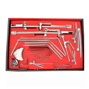 Juego completo de reductores Thompson de Azicon, de acero inoxidable, para cirugía abdominal, con sistema de sujeción automática y reductores de mesa con marco de sujeción. - Product Image 1