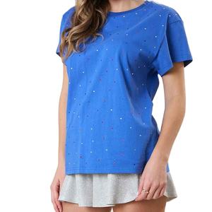 T-shirt personnalisé en jersey solide, écologique, orné de strass étincelants, de qualité supérieure, à séchage rapide, respirant, à manches courtes et doux - Product Image 1