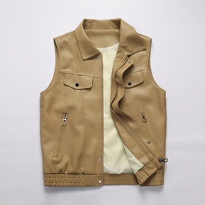Gilet sans manches en PU pour homme GURUNA Z INDUSTRY, logo brodé, poches zippées sur le devant, coupe-vent, toutes saisons - Product Image 4