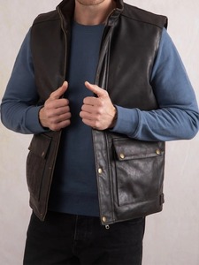 Garrigill Brown Leather Vest - Product Image 1