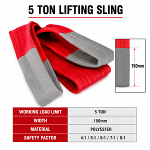 Sangle plate en polyester pour levage d'équipements lourds, 5 tonnes, boucles renforcées, haute performance, fabricant OEM - Product Image 4