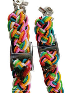 Rênes de cheval de 2mm d'épaisseur, corde P.P de 1 pouce de largeur, multicolore avec boucle et crochets de haute qualité, rênes à tissage fin, unités de prix de gros - Product Image 6