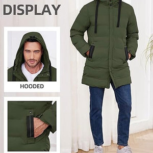 <b>Men</b>’s Winter Coat <b>Long</b> Puffer <b>Jacket</b> Warm Hooded Quilted Parka Outerwear Insulated Cold Weather <b>Jacket</b> - Product Image 5