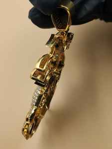 Colgante de Dragón Citrino Estilo Hip Hop, Plata 925, con Incrustaciones de Diamantes, Collar del Zodiaco para Regalo, Colgante Personalizado con Moissanita VVS - Product Image 4