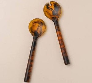 Cuillère en résine artisanale moderne avec bol rond artistique, manche décoratif unique, ustensile de service de cuisine haut de gamme pour table à manger - Product Image 4