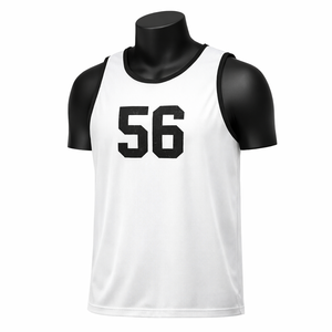 Camiseta de Baloncesto Unisex Blanca sin Mangas, Número 56, Cuello Redondo, Secado Rápido, Malla de Poliéster Ligera, Corte Regular para Adultos - Product Image 2
