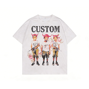 Camiseta Blanca de Manga Corta para Hombre con Estampado de Personajes, Cuello Redondo Informal, Corte Regular, Jersey de Algodón Estampado - Product Image 3