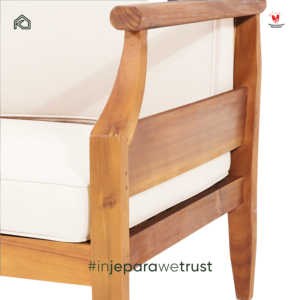 Handmade Jepara Solid Teak Modern Scandinavian Design Durable Outdoor Sofa Custom Size Patio Villa Resort Hotel Living Room Park - Product Image 2