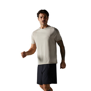 T-shirts de sport personnalisés pour hommes, coupe ajustée, col rond, manches courtes, en Spandex/Polyester, séchage rapide, respirants, écologiques, vierges, OEM/ODM - Product Image 2