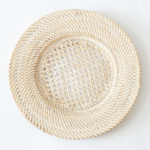 Tabletop decoration accessory champagne rattan charger plates handbraided service plate chargers - Product Image 2