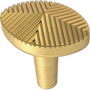 Tirador de gabinete de latón cepillado de moda, herrajes para muebles, tirador de cajón, tirador de puerta con acabado dorado, para el hogar, oficina, casa de campo, hotel - Product Image 6