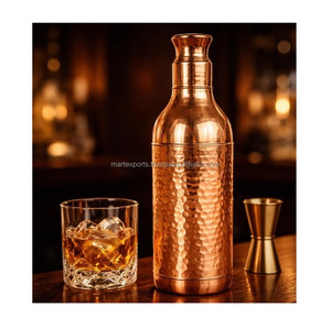 Pure Solid <b>Copper</b> Eco-Friendly Water <b>Bottle</b> with Leak Proof Lid for Healthy <b>Drinking</b> at Home Office Gym Travel - Product Image 1