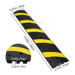 Rallentatore di velocità in gomma a doppio canale, capacità 22.000 libbre, resistente, con striscia riflettente gialla brillante, per il traffico stradale - Product Image 6