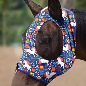 Cubrecabezas de malla y algodón de alta calidad para caballos con diseño de nariz larga, logotipo personalizado, ajuste cómodo para equitación - Venta al por mayor - Product Image 3