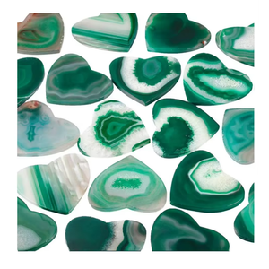 Posavasos de ónix verde de alta calidad en forma de corazón, de piedra de cristal, para bebidas, con soporte para café, para el hogar. - Product Image 4