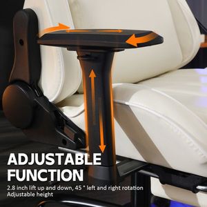 Sedia da Gaming Ergonomica per Adulti, Capacità 180 kg, Comoda Sedia da Ufficio in PU con Supporto Lombare Regolabile per Persone Robuste, Ideale per Sala Giochi - Product Image 3