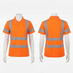 Camiseta Polo de Seguridad de Alta Visibilidad, Premium, 180 GSM, Poliéster Bird Eye, Amarillo y Negro, Cinta Reflectante, Diseño de Logotipo Personalizado - Product Image 2