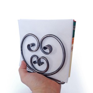 Forged napkin holder, wrought iron paper napkin holder, <b>kitchen</b> decor, <b>kitchen</b> storage, rustic napkin holder, handmade - Product Image 2